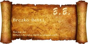 Brczko Betti névjegykártya